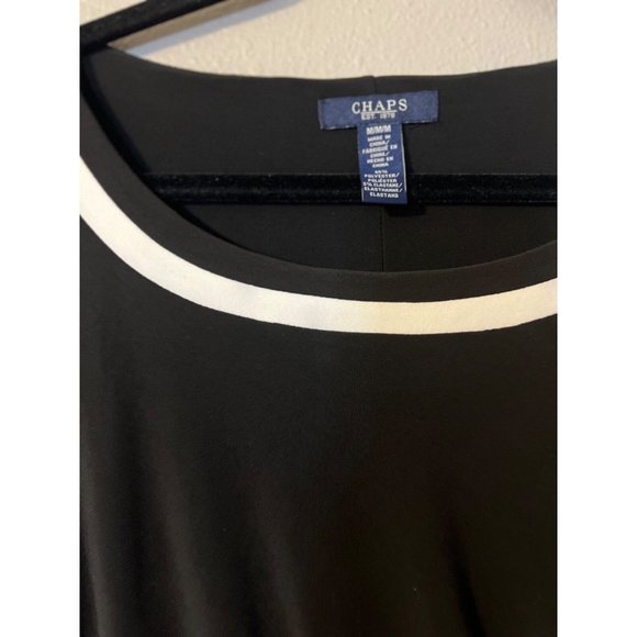 Chaps Ralph Lauren Panel Dress M Medium Black White Stretch Career Washable NEW - Picture 9 of 9